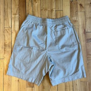 Knee length khaki shorts